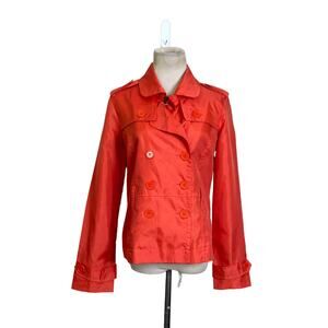 What's Hot orange nylon doble breast casual blazer jacket size M